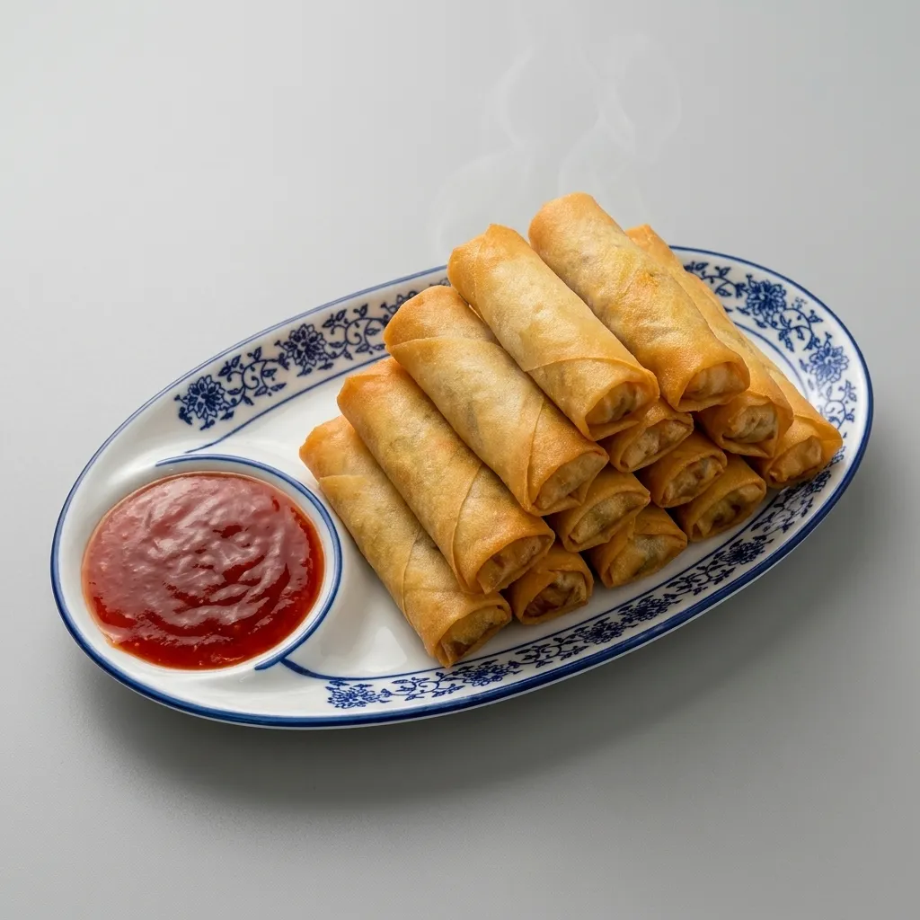 Crispy vegetable spring rolls in London, Ontario at Lucky Cat